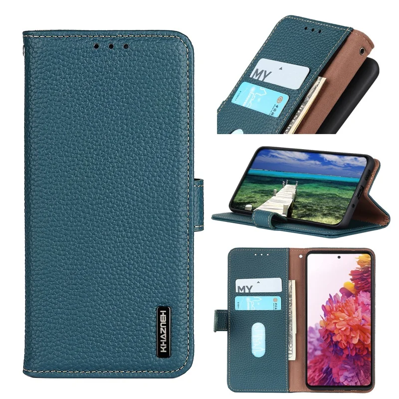 KHAZNEH Per Xiaomi Poco F6 Pro 5G / Redmi K70 5G / K70 Pro 5G Custodia in vera pelle di mucca - Verde