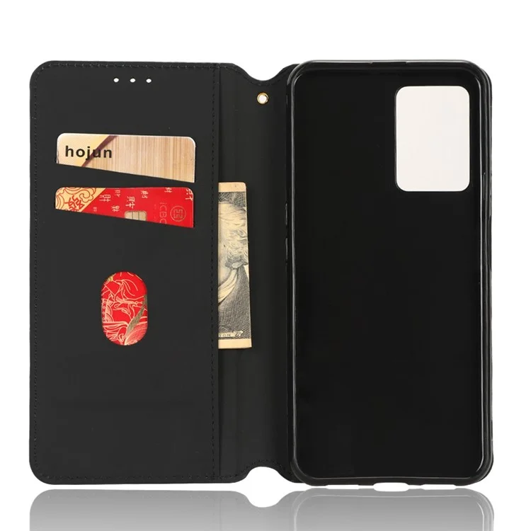 Para Cubot X50 Rhombus Padrão Impresso PU Sollio Folio Stand Recurso Caixa de Bolsa de Carteira de Absorção Magnética - Preto