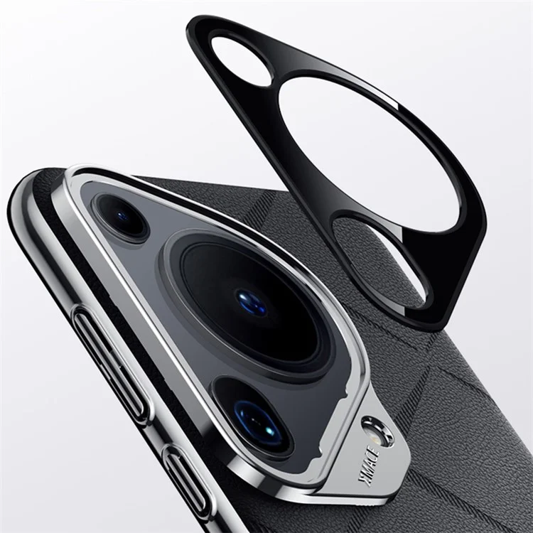 Pour Huawei Pura 70 Ultra Case PU Cuir + Couvercle de Téléphone Dur PC Anti-Empreintes Digitales - Noir