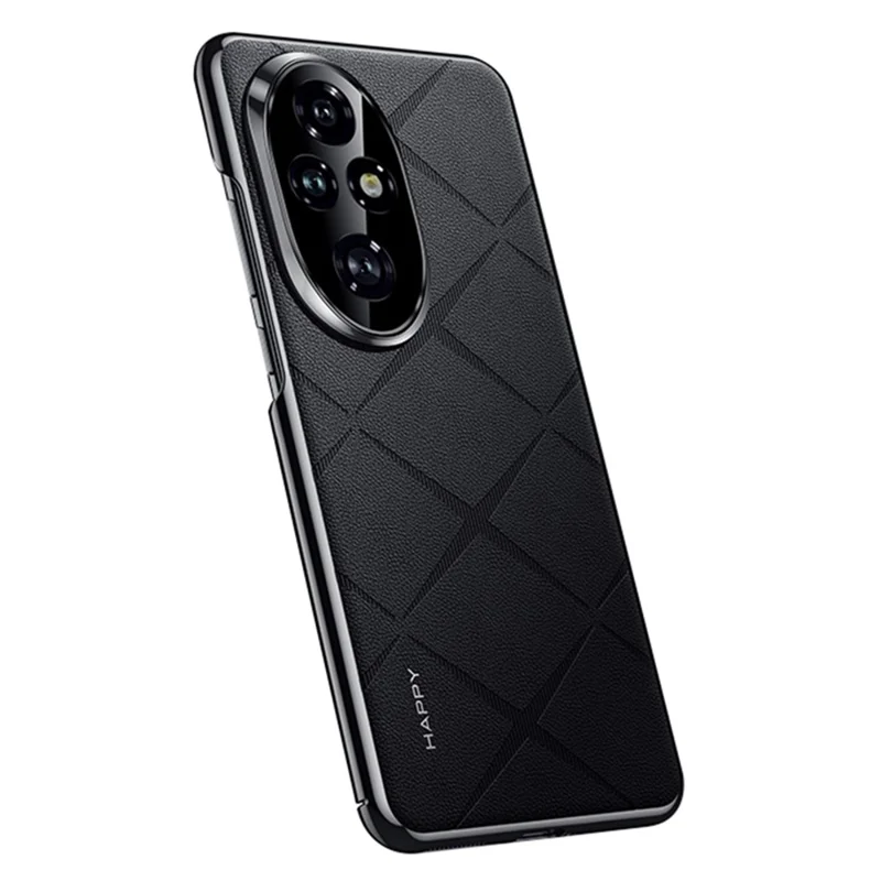 For Honor 200 Pro 5G Case PU Leather+PC Slim Phone Cover - Black