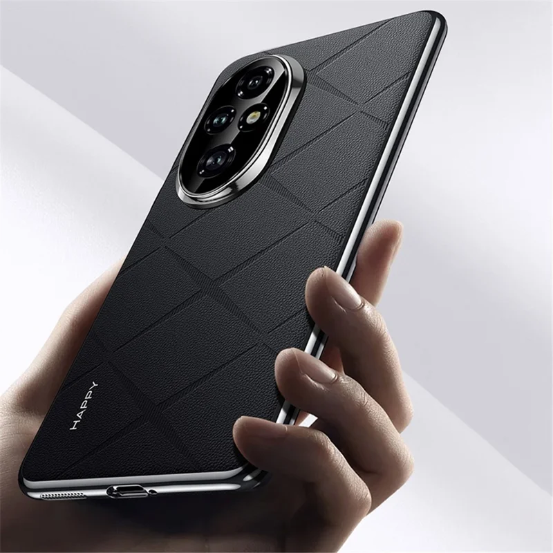 For Honor 200 Pro 5G Case PU Leather+PC Slim Phone Cover - Black
