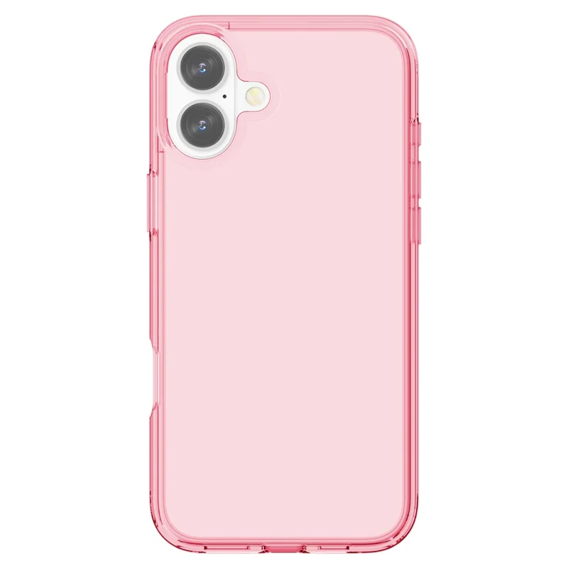 For iPhone 16 Plus Case Transparent PC + TPU Hybrid Phone Cover - Transparent Pink