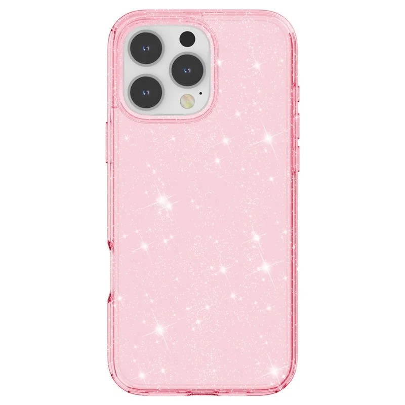 For iPhone 16 Pro Max Case Anti-Scratch PC+TPU Sparkly Glitter Phone Cover - Pink