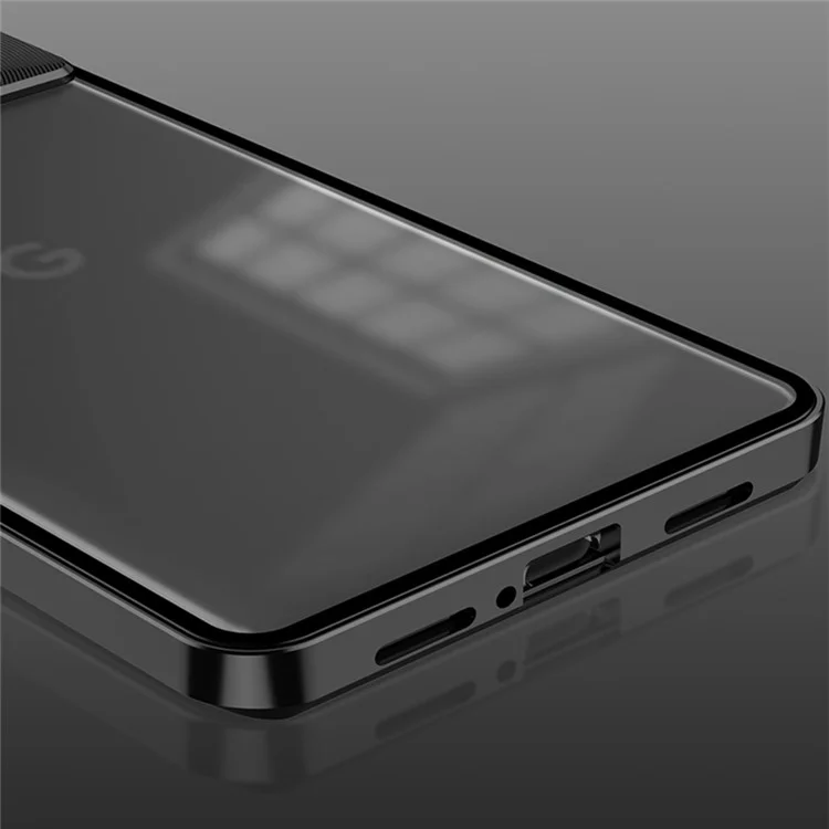 For Google Pixel 7 5G Case Aluminium Alloy Frame Matte PC Cover with Pop-Up Snap Lock - Black