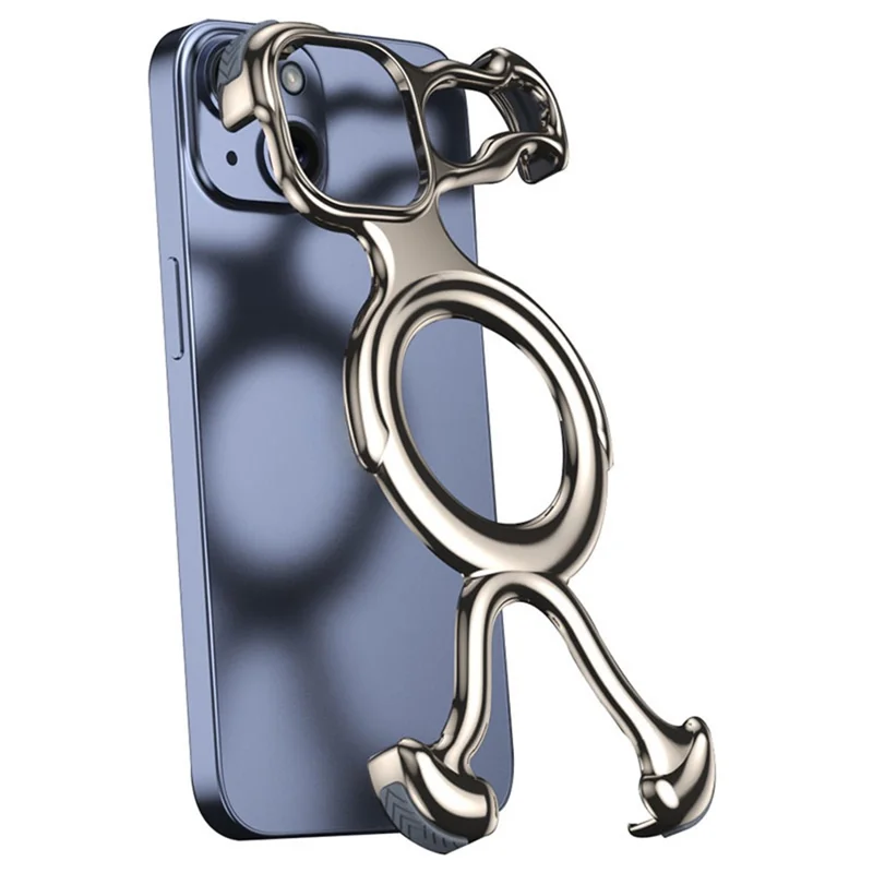 For iPhone 15 Magnetic Bumper Case Hard PC Borderless Slim Phone Cover - Titanium Grey