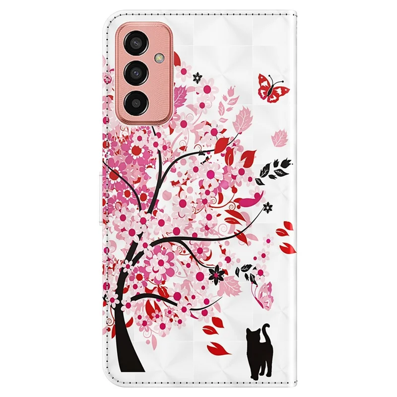 For Samsung Galaxy M13 4G PU Leather Flip Wallet Phone Case Stand Feature 3D Pattern Printing Magnetic Protection Phone Cover with Strap - Wish Tree