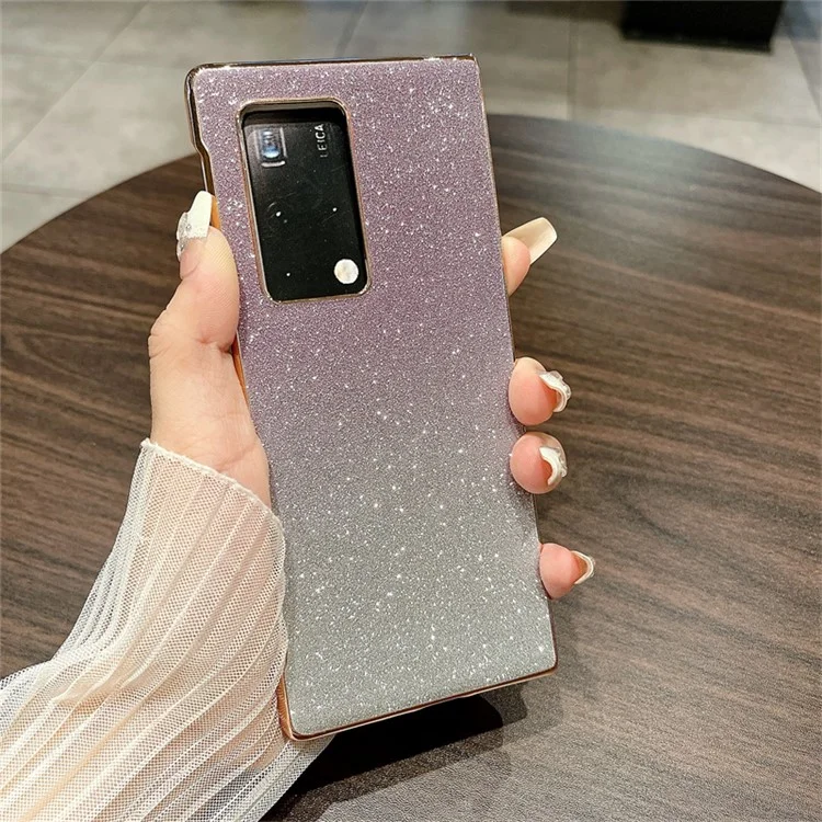 Для Huawei Mate X2 чехол жесткий ПК ударопрочный блестящий глиттер чехол для телефона - градиент фиолетового