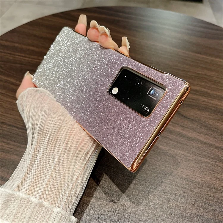 Для Huawei Mate X2 чехол жесткий ПК ударопрочный блестящий глиттер чехол для телефона - градиент фиолетового