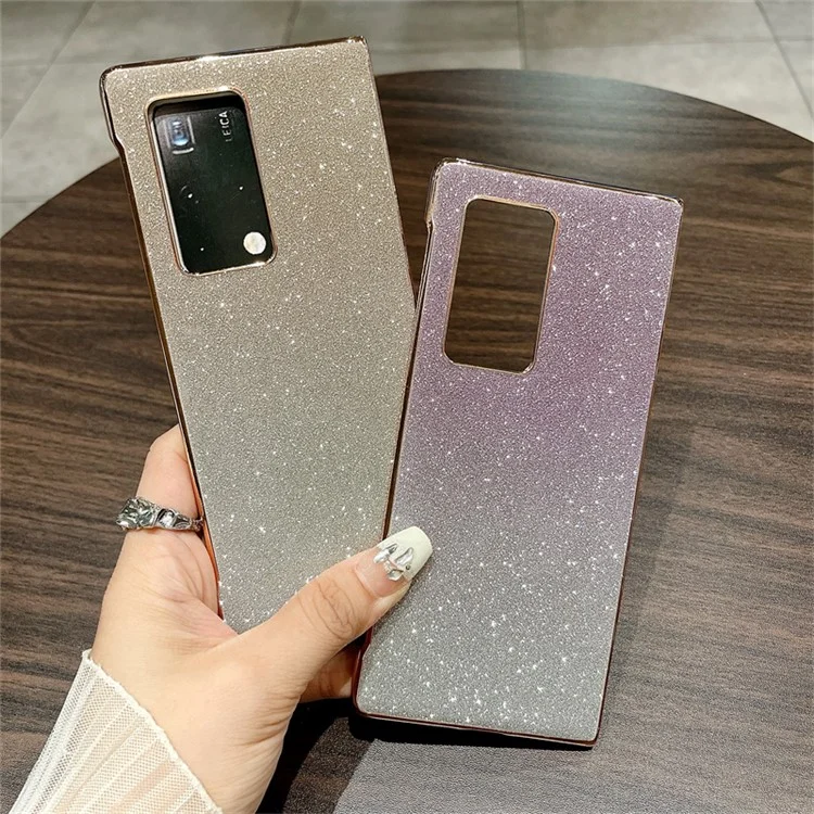 Для Huawei Mate X2 чехол жесткий ПК ударопрочный блестящий глиттер чехол для телефона - градиент фиолетового