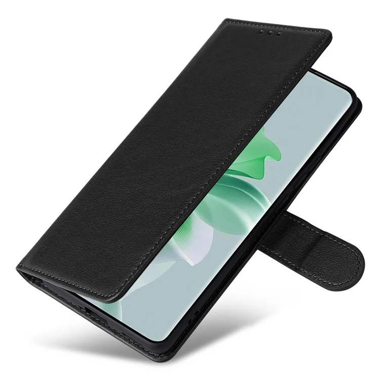 For Oppo Reno11 5G (Global) Stand Case Protective Leather Wallet Phone Cover - Black