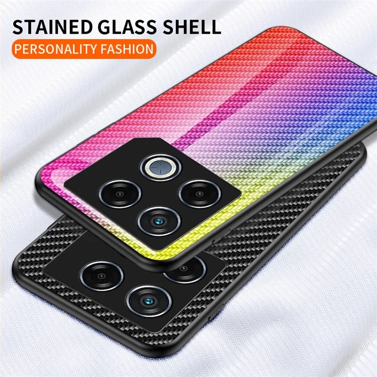 For Infinix GT 20 Pro 5G Case Tempered Glass Shockproof Phone Cover - Golden Fiber