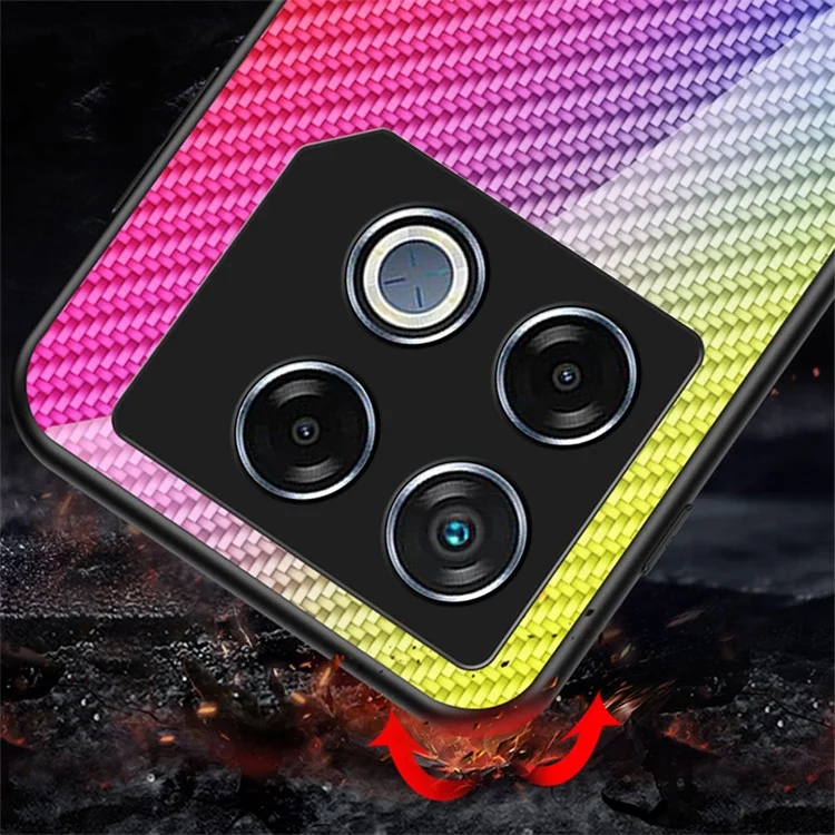 For Infinix GT 20 Pro 5G Case Tempered Glass Shockproof Phone Cover - Golden Fiber