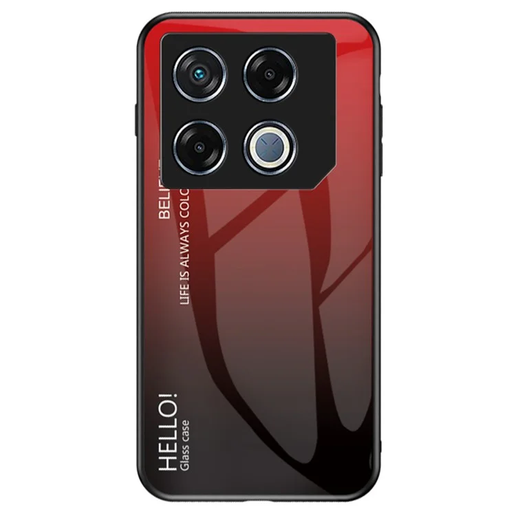 Pour Infinix GT 20 Pro 5G Étui en verre trempé PC + TPU Coque de protection pour téléphone - Dégradé rouge noir