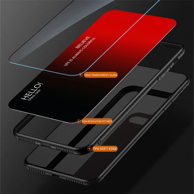 Pour Infinix GT 20 Pro 5G Étui en verre trempé PC + TPU Coque de protection pour téléphone - Dégradé rouge noir