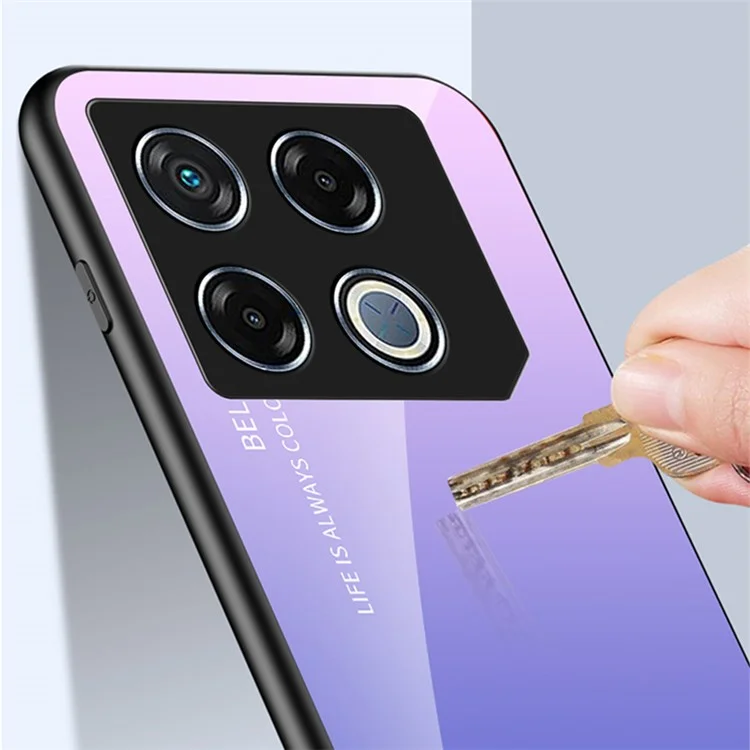 Pour Infinix GT 20 Pro 5G Étui en verre trempé PC + TPU Coque de protection pour téléphone - Dégradé rouge noir
