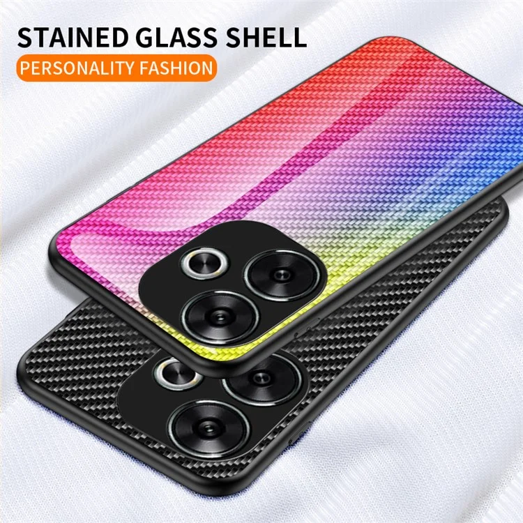 For Xiaomi Redmi Turbo 3 5G Case Tempered Glass Shockproof Phone Cover - Colorful Fiber