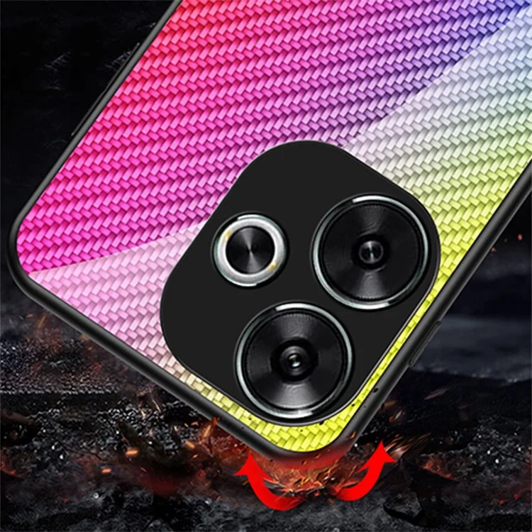 For Xiaomi Redmi Turbo 3 5G Case Tempered Glass Shockproof Phone Cover - Colorful Fiber