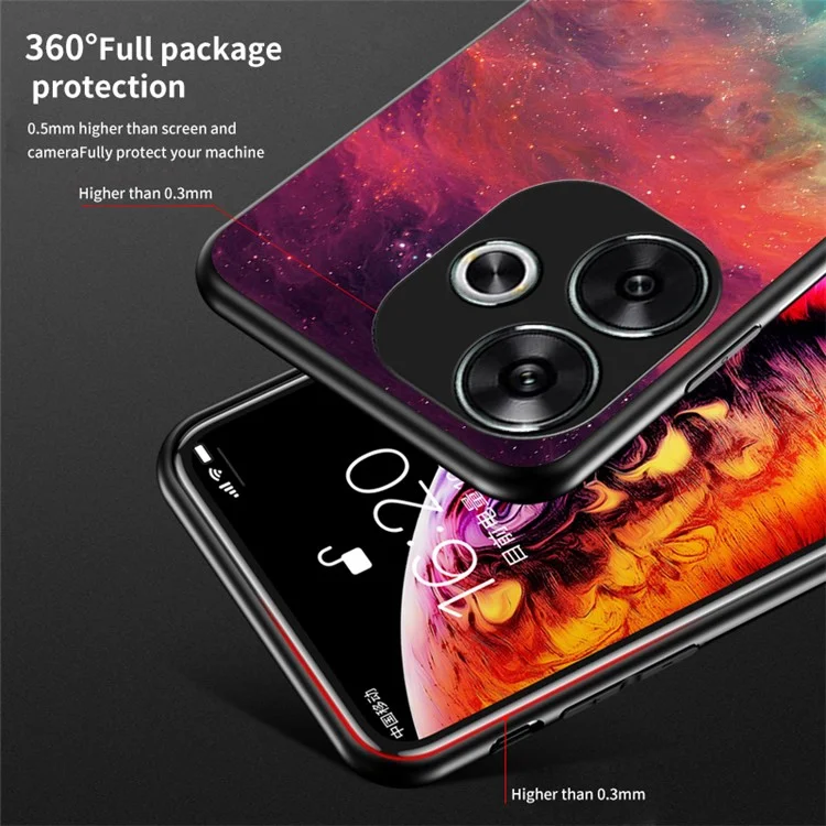 Для Xiaomi Redmi Turbo 3 5G Case Slim Tempered Glass Phone Cover - Color Starry Sky