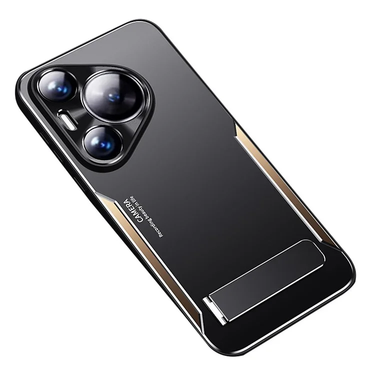 Для Huawei Pura 70 Pro / Pura 70 Pro+ Чехол Поддержка Подставка Алюминиевый Сплав + TPU Чехол для Телефона - Золотой