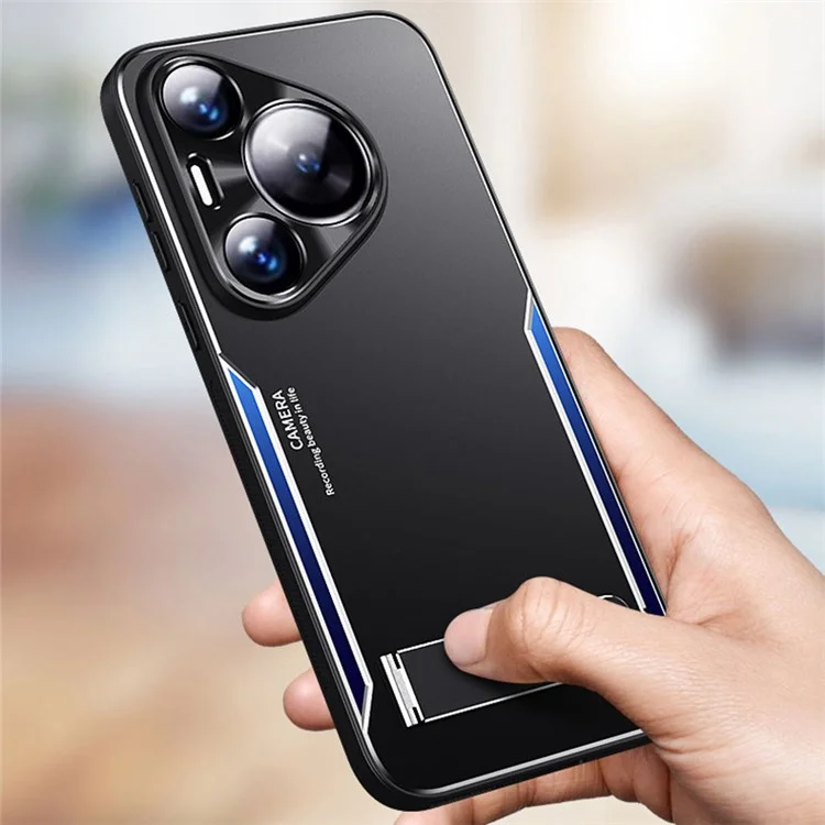 Для Huawei Pura 70 Pro / Pura 70 Pro+ Чехол Поддержка Подставка Алюминиевый Сплав + TPU Чехол для Телефона - Золотой