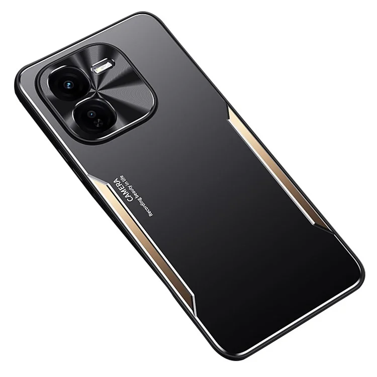 Capa para vivo iQOO Z9x 5G, Atacado Ligas de Alumínio + TPU Capa Protetora de Choque - Dourada