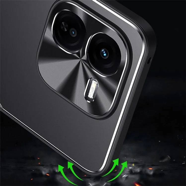 Capa para vivo iQOO Z9x 5G, Atacado Ligas de Alumínio + TPU Capa Protetora de Choque - Dourada