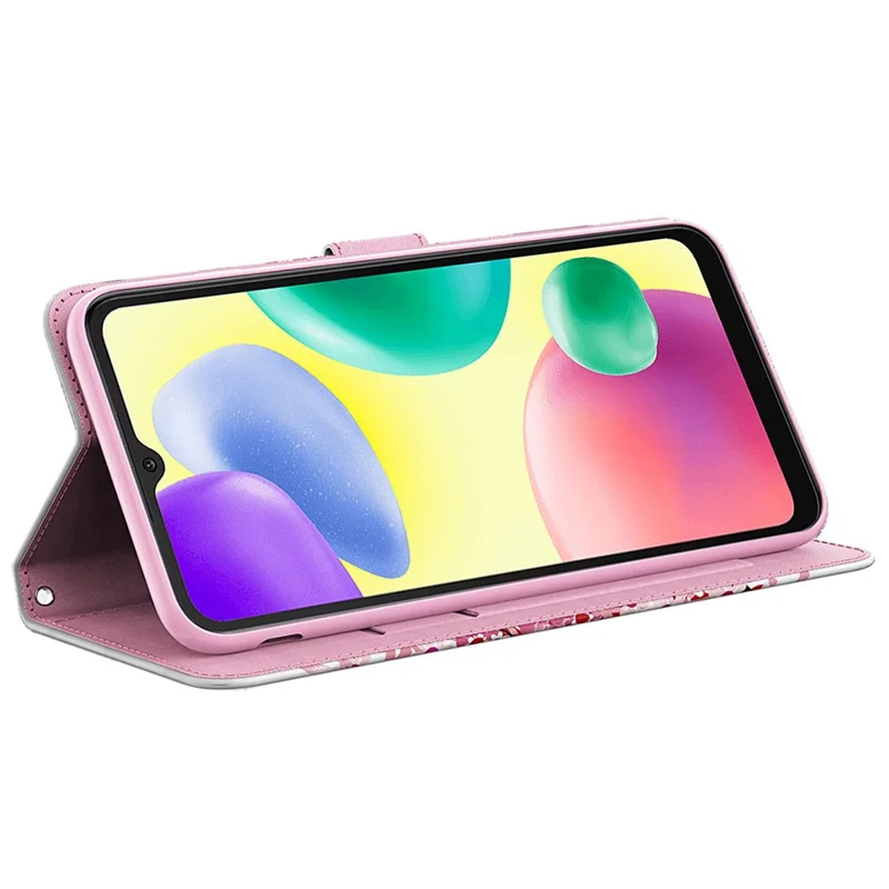 For Xiaomi Redmi 10A Wallet Stand Phone Case 3D Pattern Printing PU Leather Magnetic Flip Shockproof Cover with Strap - Wish Tree