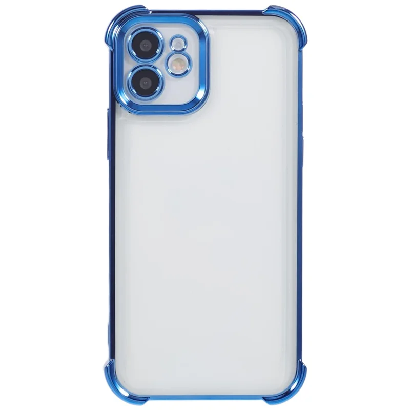 For iPhone 11 Electroplating Phone Case Heart Pattern Edge TPU Phone Back Cover - Blue