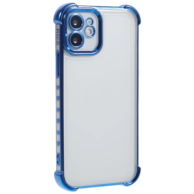 For iPhone 11 Electroplating Phone Case Heart Pattern Edge TPU Phone Back Cover - Blue