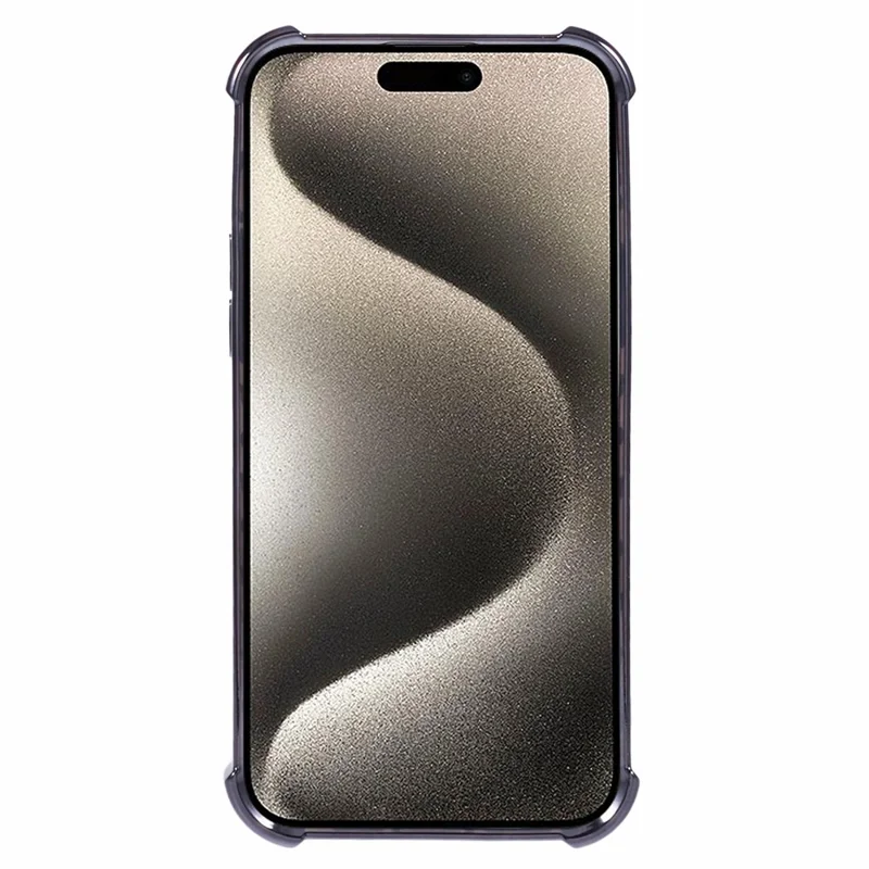 Wholesale Phone Case for iPhone 15 Drop Protection Heart Pattern TPU Glittery Powder Phone Cover - Black