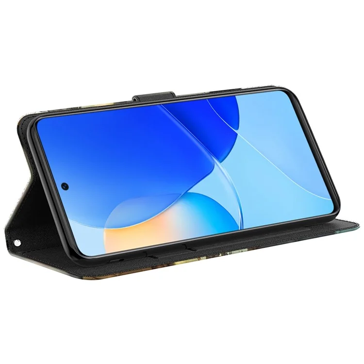 For Honor Magic4 Lite 4G / 5G Custodia Portafoglio in Pelle PU con Stampa 3D, Funzione Stand, Chiusura Magnetica, Tracolla - Gatto / Tigre