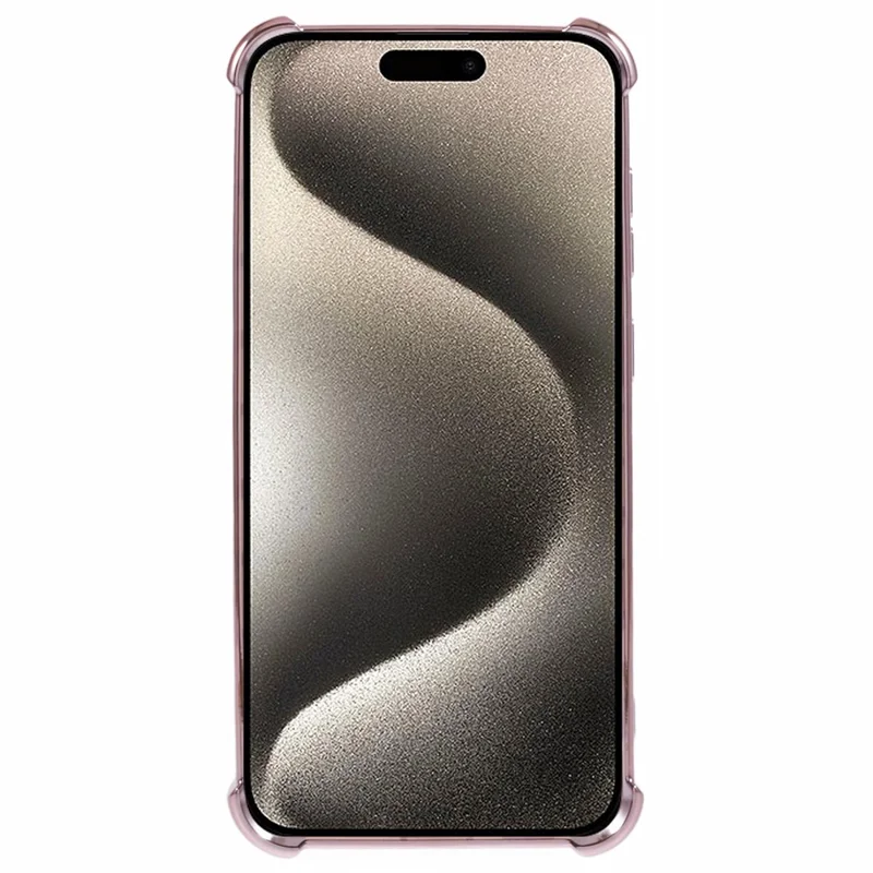 For iPhone 12 Pro Drop Protection Phone Case Heart Pattern TPU Glittery Powder Phone Cover - Pink