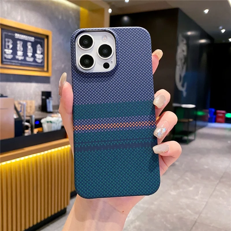 For iPhone 14 Pro Case Water Transfer Printing Anti-Scratch PC Phone Cover - Aurora Pattern