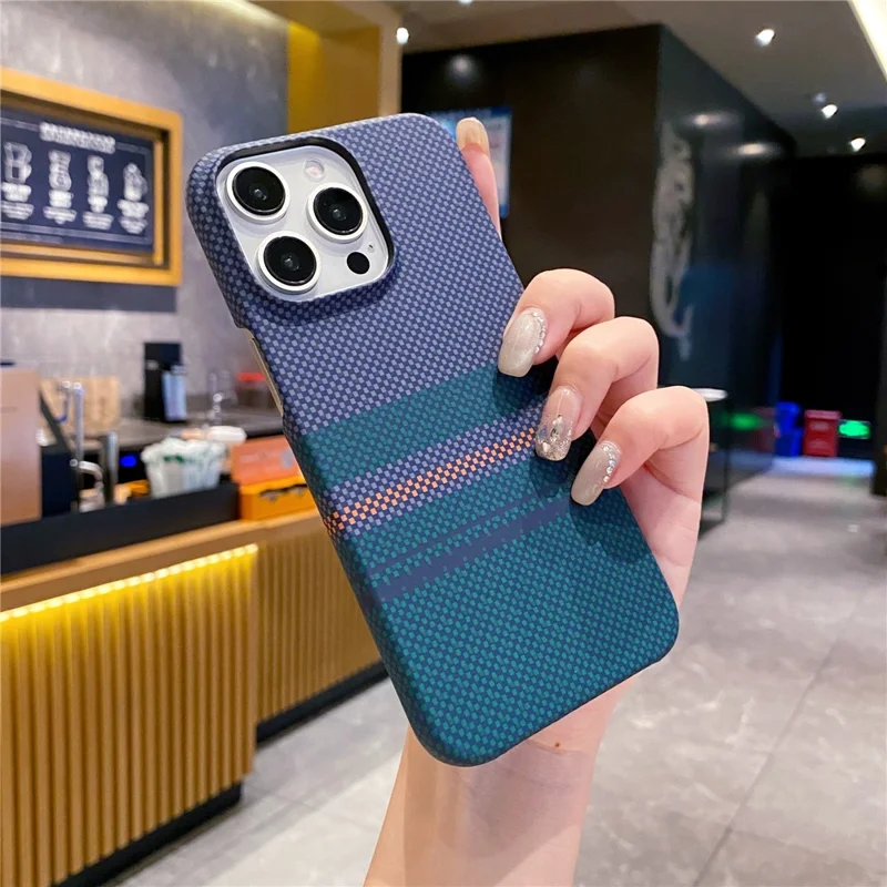 For iPhone 14 Pro Case Water Transfer Printing Anti-Scratch PC Phone Cover - Aurora Pattern