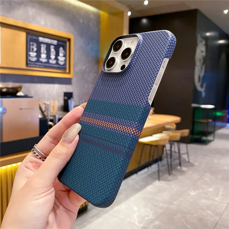 For iPhone 14 Pro Case Water Transfer Printing Anti-Scratch PC Phone Cover - Aurora Pattern
