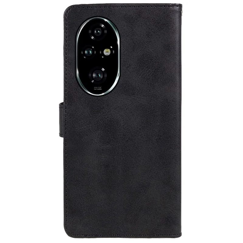 For Honor 200 Pro 5G Wallet Case Calf Texture Leather Phone Cover - Schwarz