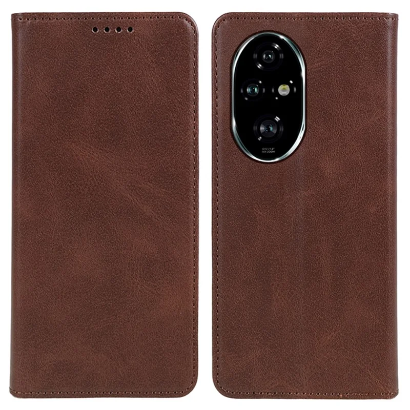 Voor Honor 200 Pro 5G Hoesje Kalfstextuur Telefoon Leren Cover Portemonnee - Bruin