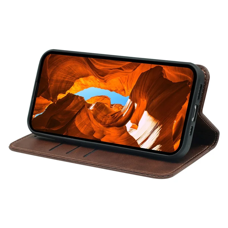 Voor Honor 200 Pro 5G Hoesje Kalfstextuur Telefoon Leren Cover Portemonnee - Bruin