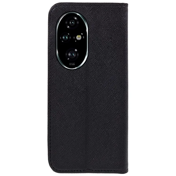 For Honor 200 Pro 5G Case Cross Texture Horizontal Flip Leather Phone Cover - Black
