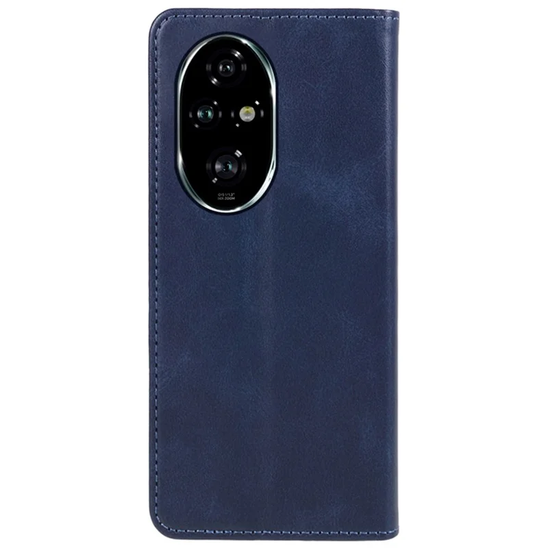 Custodia per telefono in pelle con texture di vitello, supporto e scomparto portafoglio per Honor 200 5G - Blu