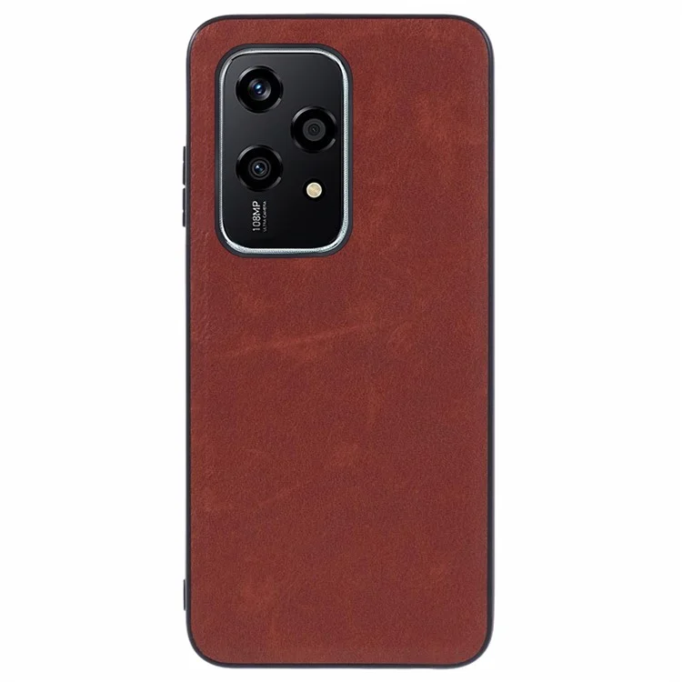 For Honor 200 Lite Stoßfester Fall PU Leder + PC + TPU Hybrid-Handyhülle - Braun
