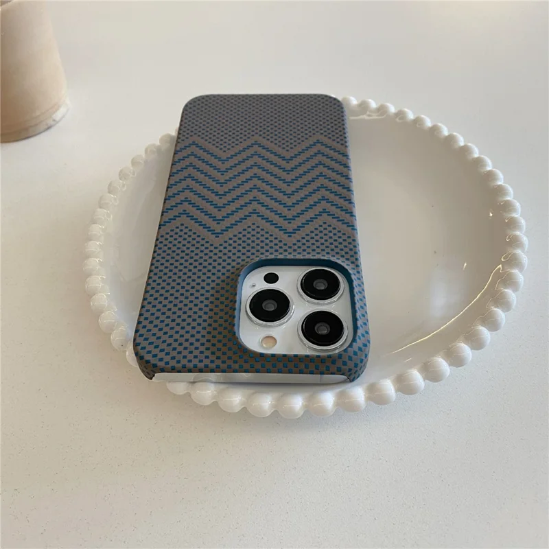 For iPhone 13 Pro Max Case Stylish Pattern Luminous Anti-drop PC Phone Cover - Gold Wave