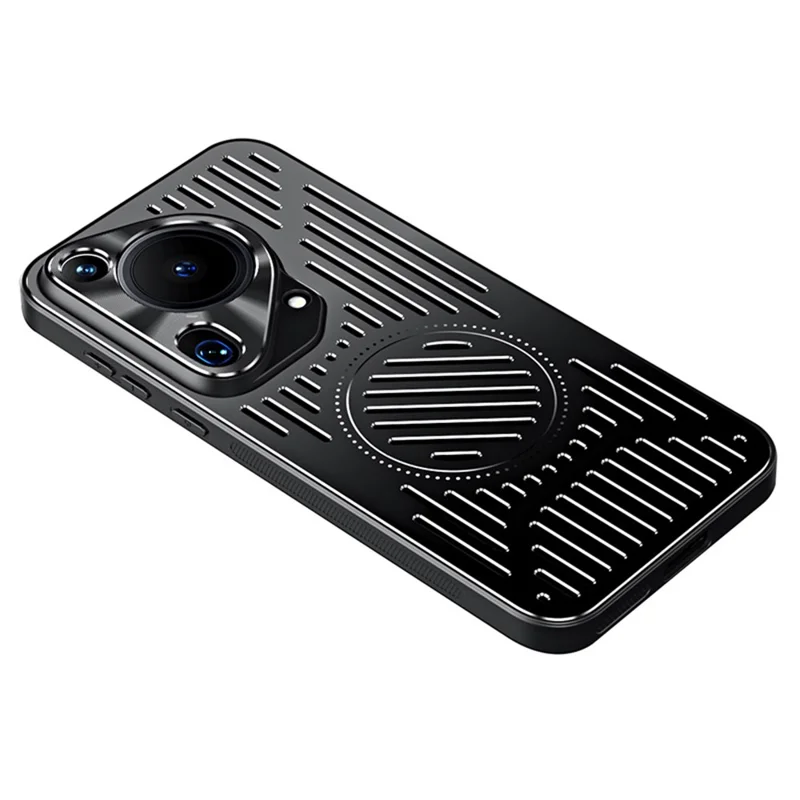 Pour le téléphone portable Huawei Pura 70 Ultra, étui en TPU + alliage d'aluminium pour dissipation de la chaleur - Noir