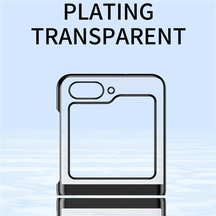 Para Samsung Galaxy Z Flip6 5G / Z Flip5 5G Funda Transparente PC Electrochapado Funda Dura para Teléfono - Negro