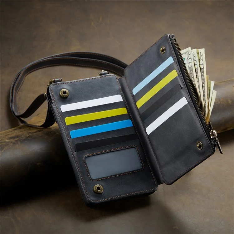 CASEME Me40 4.0-7.3 inch Vertical Phone Bag PU Leather RFID Blocking Crossbody Bag Handbag - Nero