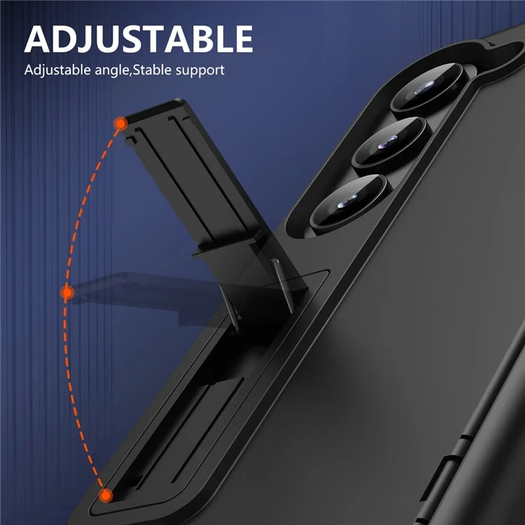 For Samsung Galaxy Z Fold6 5G Case Hard PC Anti-Drop Phone Cover with Kickstand - Black