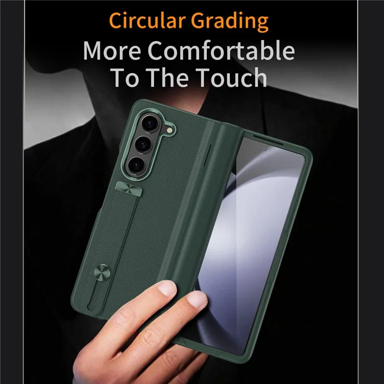 Per Samsung Galaxy Z Fold6 5G custodia con supporto anti-caduta in PC rigido - Verde