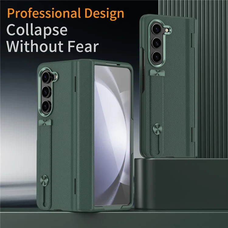 Per Samsung Galaxy Z Fold6 5G custodia con supporto anti-caduta in PC rigido - Verde