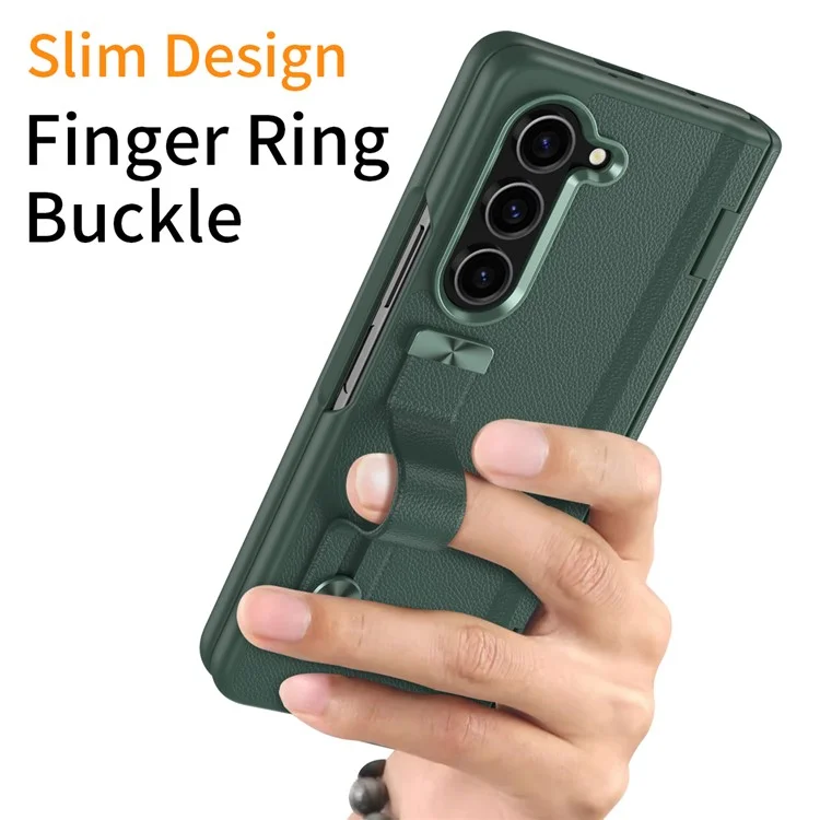 Per Samsung Galaxy Z Fold6 5G custodia con supporto anti-caduta in PC rigido - Verde