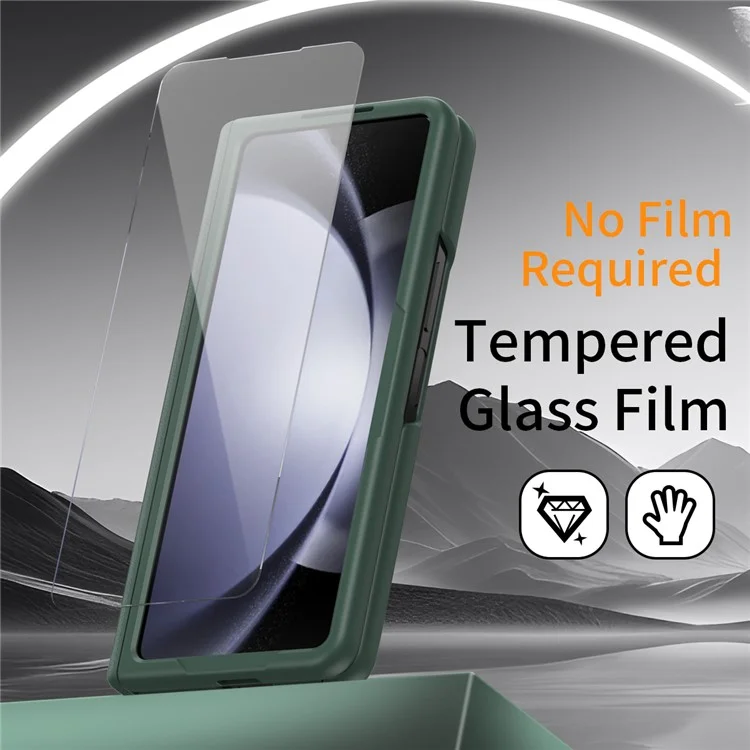 Per Samsung Galaxy Z Fold6 5G custodia con supporto anti-caduta in PC rigido - Verde